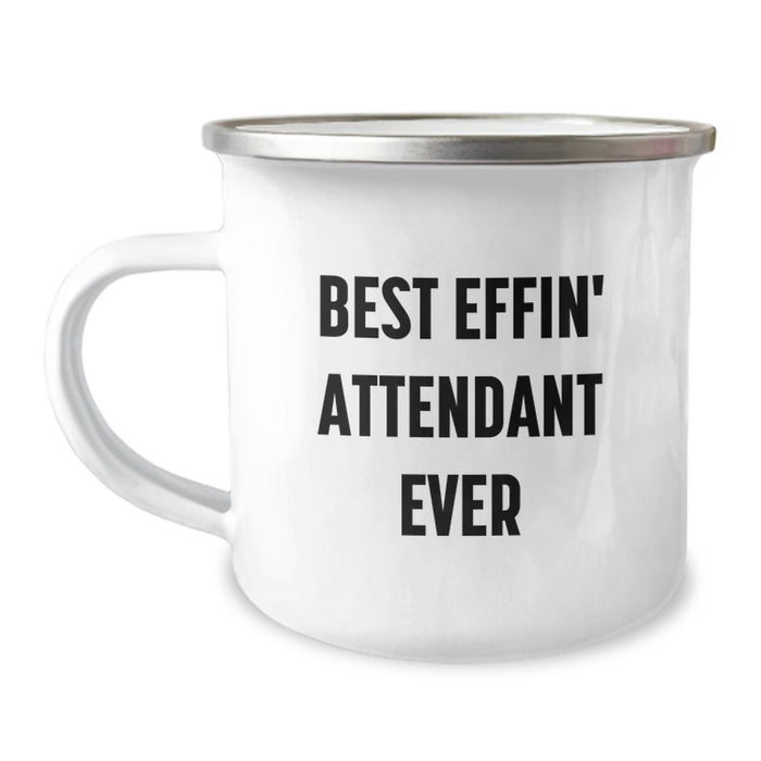 Funny Attendant Gifts for Men Camping Mug Best Effin' Attendant Ever Quotes Father's Day Unique - Image 1