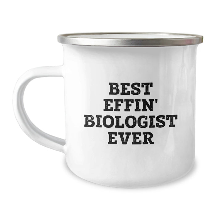 Funny Biologist Gifts for Mom - Best Effin' Biologist Ever Camping Mug, Stainless Steel with Enamel Finish, Perfect for Mother's Day Unique Gifts from Family, Friends, or Coworkers - Image 1