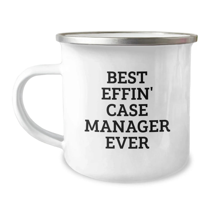 Funny Best Effin' Case Manager Ever Camping Mug Gifts for Case Manager Men Women Friends Family - Image 1