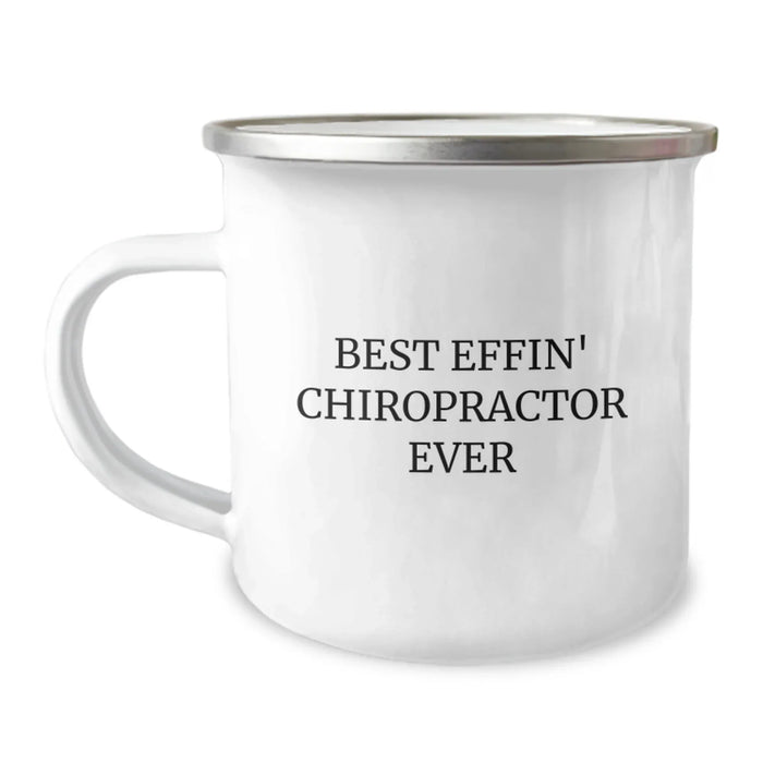 Gifts for Chiropractor Men, Funny Chiropractor Birthday Mugs, Best Effin' Ever Camping Mug - Image 1