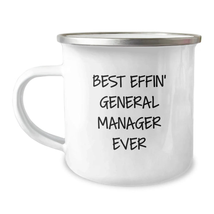 Funny General Manager Gifts for Men, Best Effin' General Manager Ever Camping Mug, Birthday Unique Gifts from Friends - Image 1