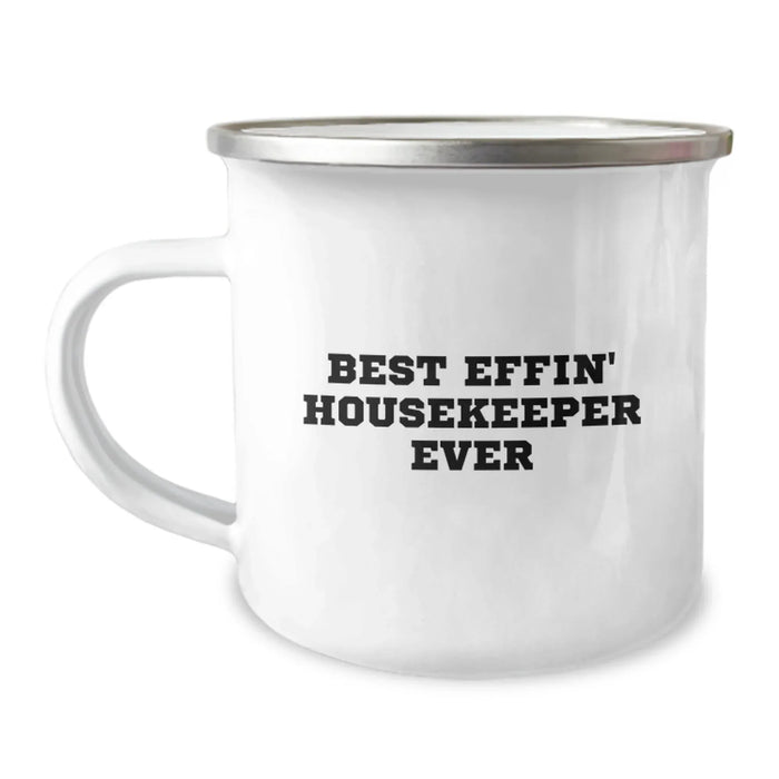 Funny Housekeeper Gifts for Housekeeper Men - Best Effin' Housekeeper Ever Camping Mug, Birthday Unique Gifts from Friends - Image 1