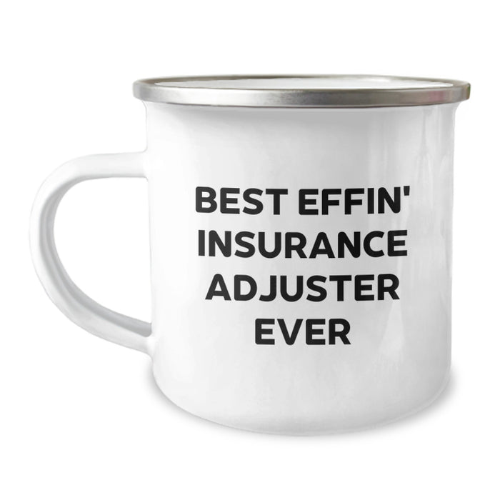 Funny Insurance Adjuster Gifts from Men - Best Effin' Ever Camping Mug for Dad - Insurance Adjuster Unique Gifts for Father's Day - Image 1