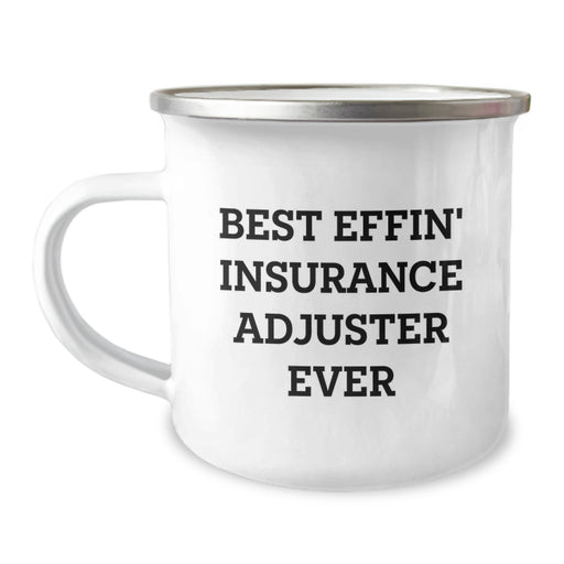 Funny Insurance Adjuster Gifts for Dad, Best Effin' Ever Camping Mug, 12 oz Stainless Steel with Enamel Finish, Unique Father's Day Presents from Family, Friends, or Coworkers - Image 1