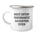 Funny Insurance Adjuster Gifts for Dad, Best Effin' Ever Camping Mug, 12 oz Stainless Steel with Enamel Finish, Unique Father's Day Presents from Family, Friends, or Coworkers - Image 1