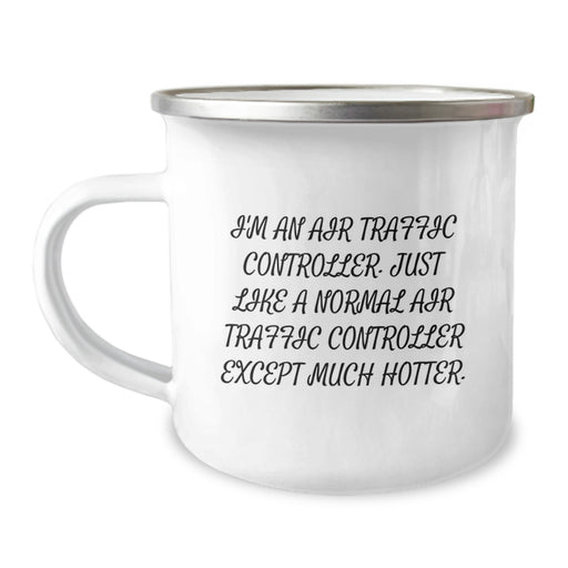 Air Traffic Controller Funny Gifts, Camping Mug for Air Traffic Controller Graduation, Enamel Finish, 12 oz Capacity - Gifts from Friends to Air Traffic Controller Men - Image 1