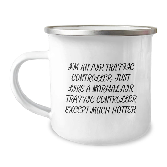Air Traffic Controller Funny Gifts, Camping Mug for Air Traffic Controller Graduation, Enamel Finish, 12 oz Capacity - Gifts from Friends to Air Traffic Controller Men - Image 1