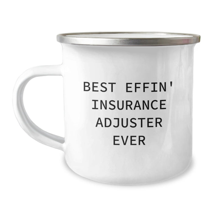 Funny Insurance Adjuster Gifts for Men, Best Effin' Insurance Adjuster Ever Camping Mug, Unique Father's Day Unique Gifts from Friends - Image 1