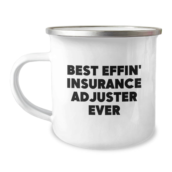 Funny Insurance Adjuster Gifts for Men, Best Effin' Dad, Camping Mug for Insurance Adjuster, Father's Day Unique Gifts from Family - Image 1