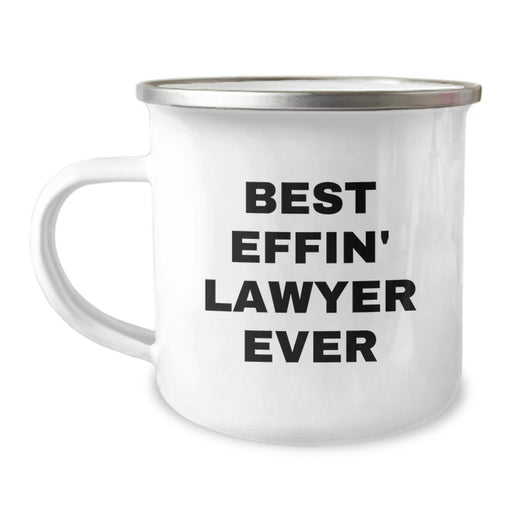Funny Lawyer Gifts from Men, Best Effin' Lawyer Ever Camping Mug for Lawyers, Unique Father's Day Unique Gifts - Image 1