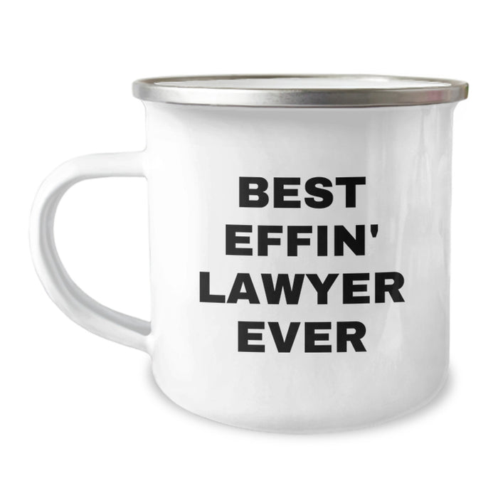 Funny Lawyer Gifts from Men, Best Effin' Lawyer Ever Camping Mug for Lawyers, Unique Father's Day Unique Gifts - Image 1