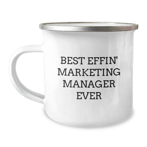 Funny Marketing Manager Gifts from Men for Dad Best Effin' Marketing Manager Ever Camping Mug - Image 1