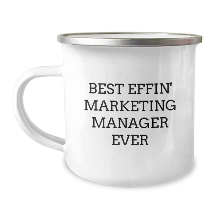 Funny Marketing Manager Gifts from Men for Dad Best Effin' Marketing Manager Ever Camping Mug - Image 1