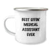 Funny Medical Assistant Gifts for Valentine's, Best Effin' Medical Assistant Ever Camping Mug, Stainless Steel Enamel Finish - Image 1