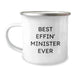 Funny Minister Gifts from Men for Valentines Day Unique Camping Mug Best Effin' Minister Ever Quote - Image 1