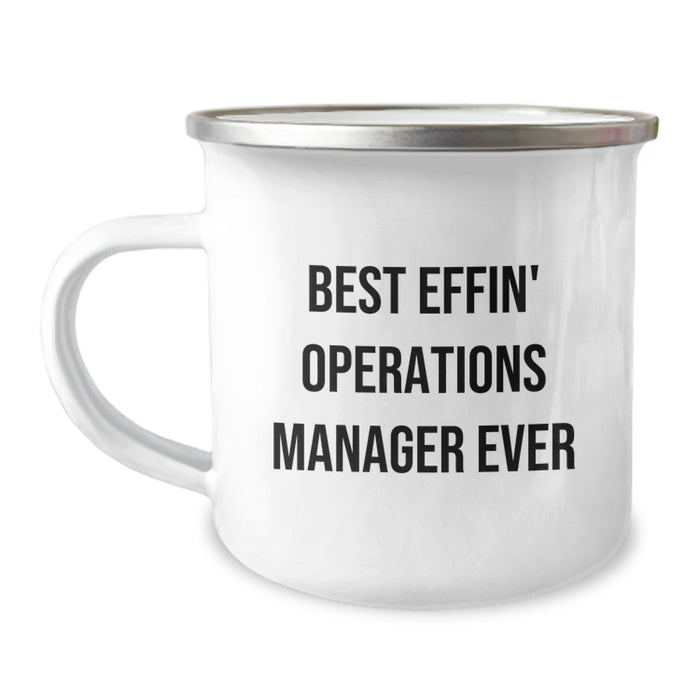 Funny Operations Manager Gifts, Best Effin' Operations Manager Ever Humor, Father's Day Unique Gifts for Operations Manager, Camping Mug - Image 1