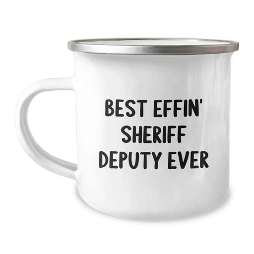Funny Sheriff Deputy Christmas Unique Gifts from Men to Best Effin' Sheriff Deputy Ever Lover Camping Mug - Image 1