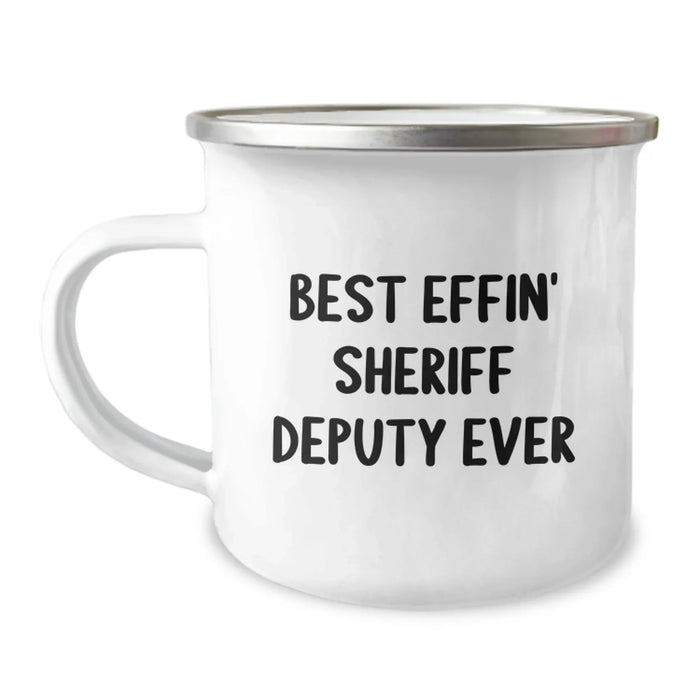 Funny Sheriff Deputy Christmas Unique Gifts from Men to Best Effin' Sheriff Deputy Ever Lover Camping Mug - Image 1