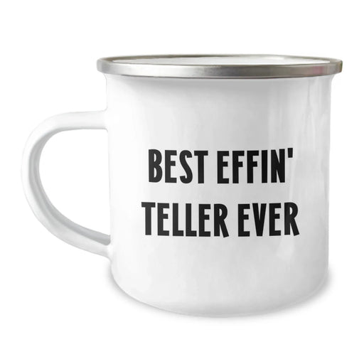 Funny Teller Camping Mug Gifts from Friends for Men - Best Effin' Teller Ever, Unique Christmas - Image 1
