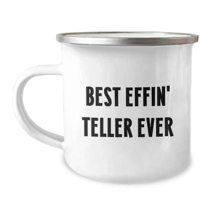 Funny Teller Camping Mug Gifts from Friends for Men - Best Effin' Teller Ever, Unique Christmas - Image 1