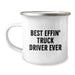 Funny Truck Driver Gifts from Dad, Best Effin' Truck Driver Ever Mug, Unique Camping Mug for Truck Drivers - Image 1