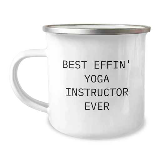 Funny Yoga Instructor Gifts from Friends, Best Effin' Camping Mug for Men, Unique Christmas Unique Gifts for Yoga Instructor - Image 1