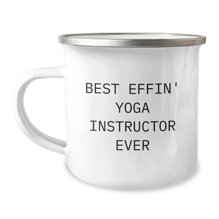 Funny Yoga Instructor Gifts from Friends, Best Effin' Camping Mug for Men, Unique Christmas Unique Gifts for Yoga Instructor - Image 1