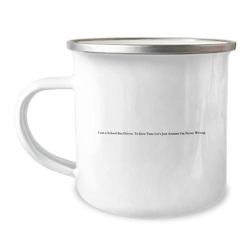 Funny School Bus Driver Gifts from Family - Unique Father's Day Ideas for School Bus Driver Dad with Camping Mug - Image 1