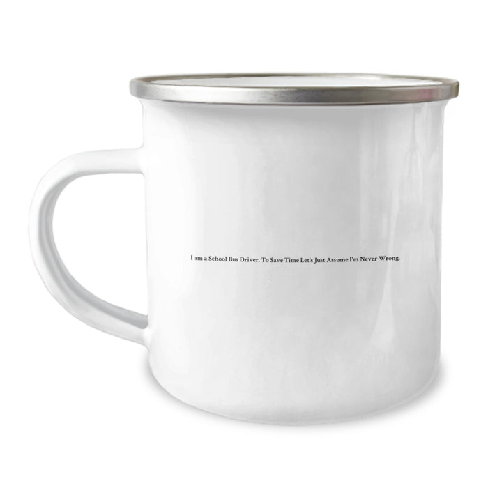 Funny School Bus Driver Gifts from Family - Unique Father's Day Ideas for School Bus Driver Dad with Camping Mug - Image 1