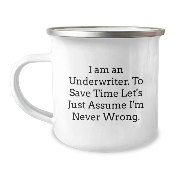 Funny Underwriter Gifts from Family - I'm Never Wrong Camping Mug for Father's Day Unique Presents - Image 1