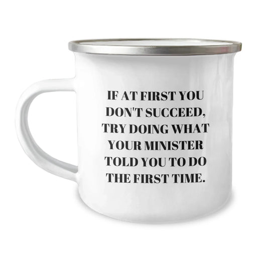 Funny Minister Gifts, Camping Mug for Men, Inspirational Quote Gifts from Family for Minister, Christmas Unique Gifts - Image 1
