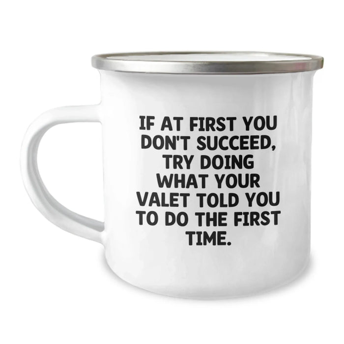 Funny Valet Gifts, Birthday Unique Gifts for Valet, Camping Mug with Inspirational Quote - Gifts from Friends for Valet - Image 1