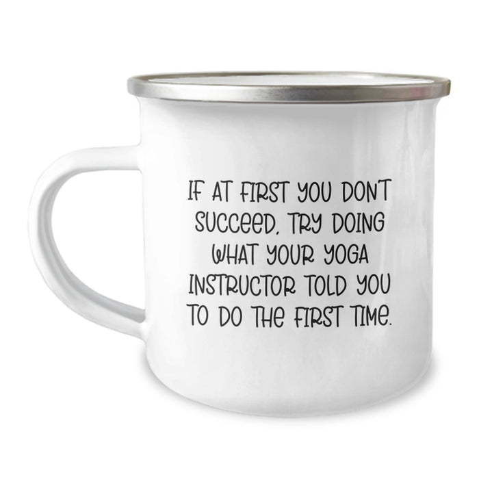 Funny Yoga Instructor Camping Mug Gifts from Family for Graduation Unique Gift - Image 1