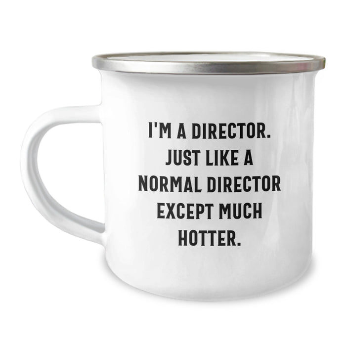 Funny Director Gifts, Christmas Unique Gifts for Directors, I'm A Director Camping Mug, Stainless Steel Enamel Finish - Image 1
