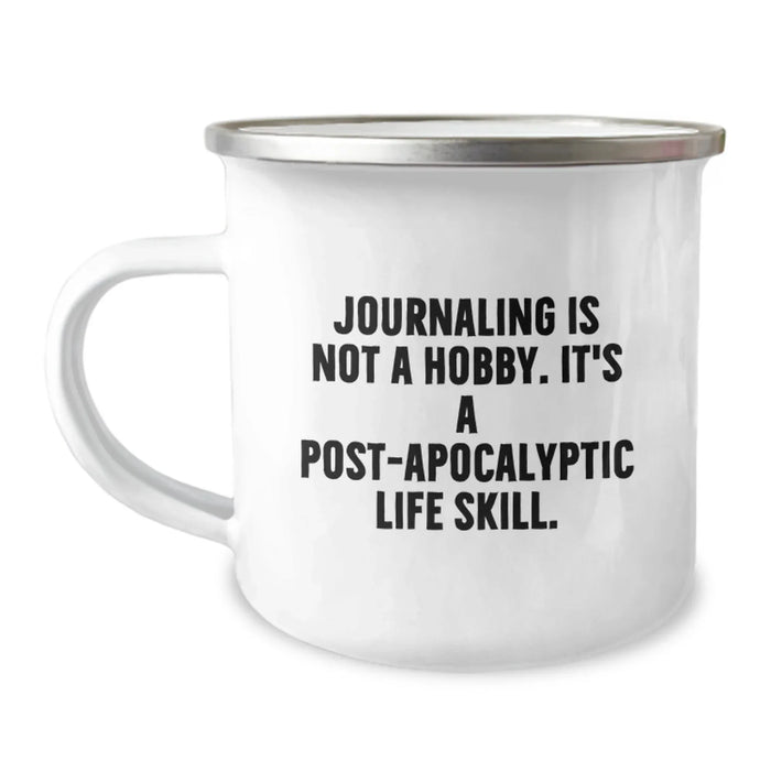 Funny Journaling Gifts for Men Women Friends Birthday Unique Camping Mug - 'Journaling Is Not A Hobby' - Image 1