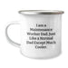 Funny Maintenance Worker Gifts from Dad, Like a Normal Dad Except Much Cooler, 12 oz Camping Mug for Maintenance Worker - Image 1