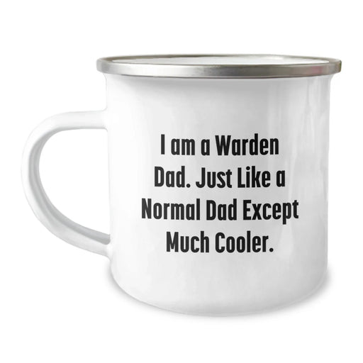 Funny Warden Gifts, I Am A Warden Dad Camping Mug, Perfect Christmas Unique Gifts from Dad to Warden - Image 1