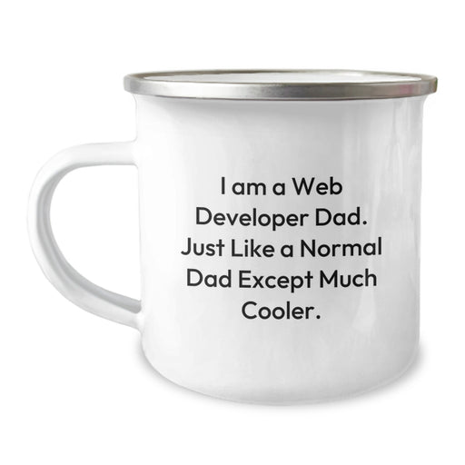 Funny Web Developer Dad Gifts from Men Graduation Unique Gifts for Web Developer Friends - Camping Mug with Web Developer Quote - 'I Am A Web Developer Dad' - Image 1