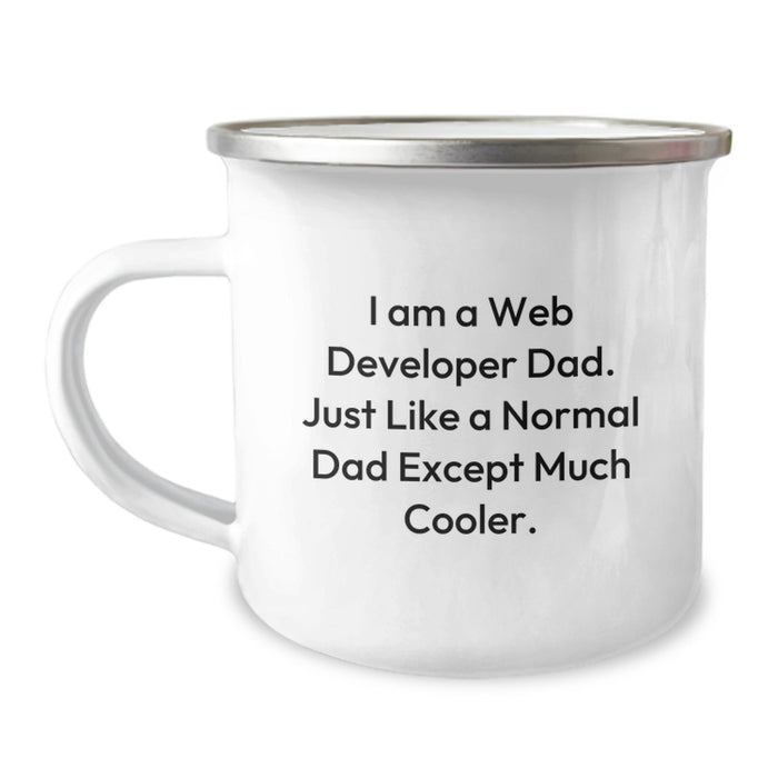 Funny Web Developer Dad Gifts from Men Graduation Unique Gifts for Web Developer Friends - Camping Mug with Web Developer Quote - 'I Am A Web Developer Dad' - Image 1