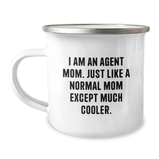 Funny Agent Mom Gifts, Unique Camping Mugs, Graduation Unique Gifts from Friends, Agent Mom Funny Quote, Agent Mom Camping Mug - Image 1
