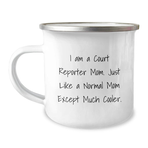 Court Reporter Mom Graduation Unique Gifts from Family, Funny Camping Mug for Court Reporters, Court Reporter Mom Camping Mug - Image 1