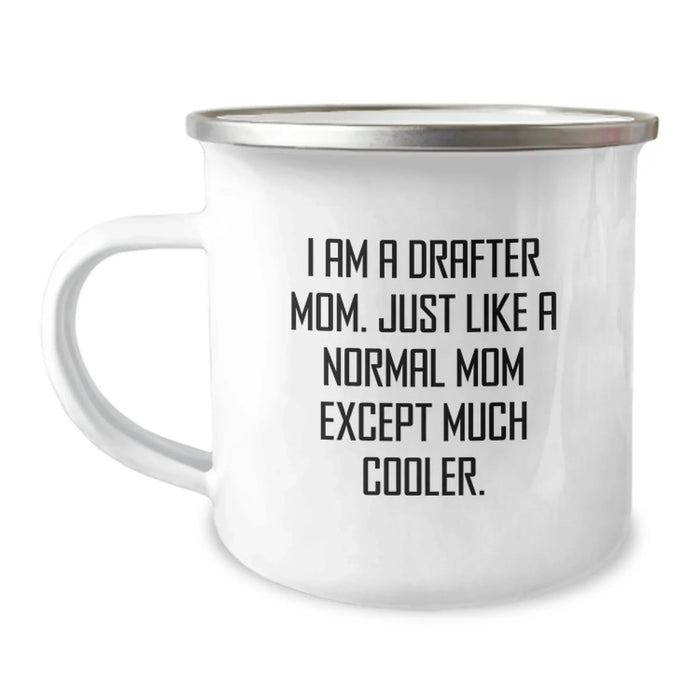 Cute Drafter Gifts for Men, Funny Camping Mug for Christmas Unique Gifts from Family, Drafter Mom's Awesome Mug - Image 1