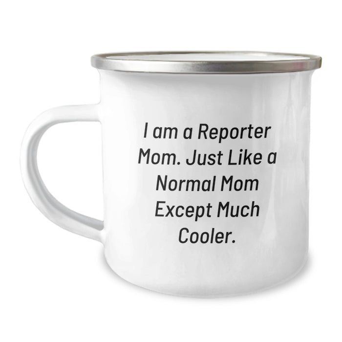 Fun Camping Mug for Reporter Mom Friends Graduation Unique Gifts from Family - Image 1