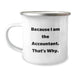Funny Accountant Gifts, Because I Am The Accountant That's Why - 12 oz Stainless Steel Camping Mug for Graduation Unique Gifts from Family to Accountant Men - Image 1