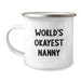 Funny World's Okayest Nanny Gifts from Family to Nanny, Nanny Humor Camping Mug for Graduation Unique Gifts - Image 1