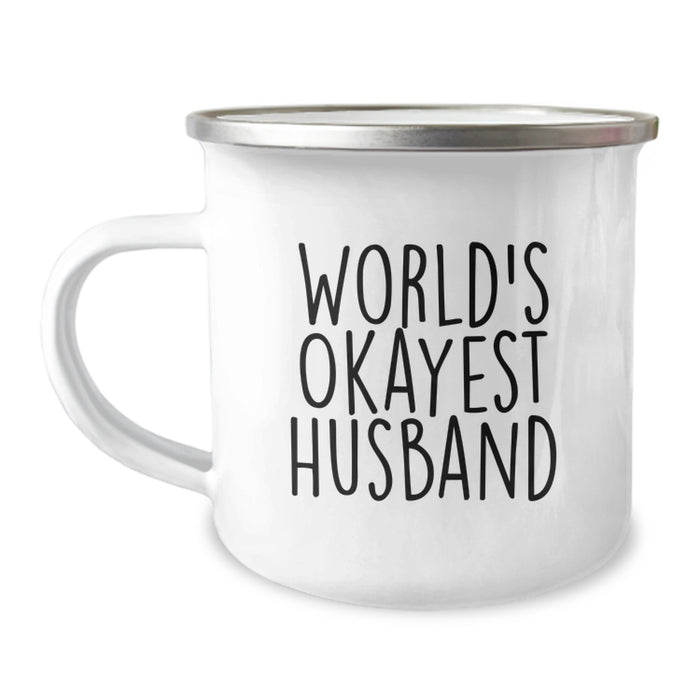 Funny Husband Camping Mug Gifts from Friends for Graduation Unique Husband Tees - Image 1