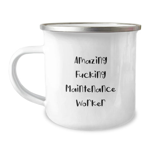 Funny Maintenance Worker Gifts for Men, Maintenance Worker Camping Mug, 'Amazing F--king Maintenance Worker' Quote, Unique Graduation Unique Gifts - Image 1