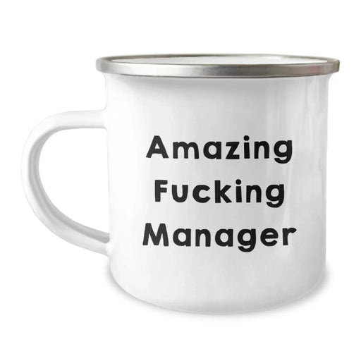 Funny Quote Manager Gifts for Birthday Camping Mug, Gifts from Women to Men, Amazing F--king Manager - Image 1