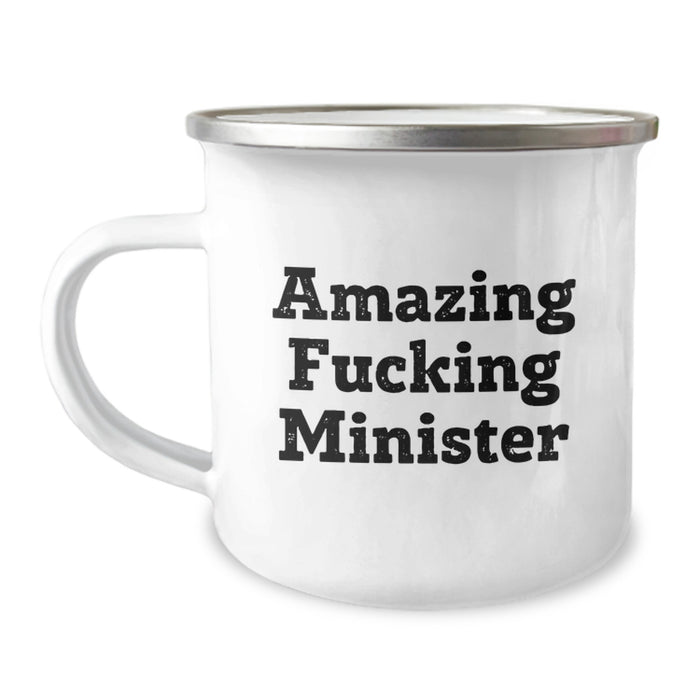 Funny Minister Gifts, Graduation Unique Gifts for Minister, Camping Mug with Amazing 'F--king Minister' Quote - Gifts from Friends - Image 1