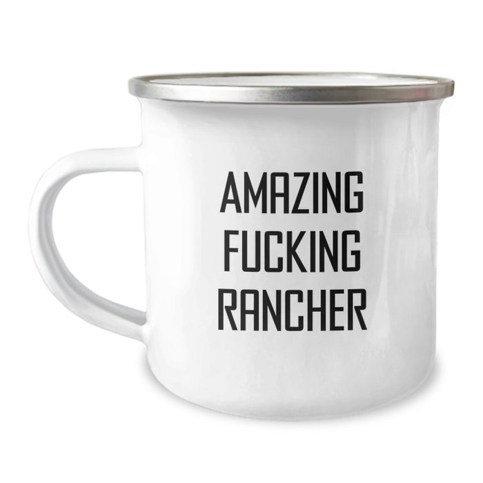 Funny Rancher Gifts for Men, Amazing 'F--king Rancher' Camping Mug - Graduation Unique Gifts for Rancher Friends, Funny Rancher Coffee Mug - Image 1